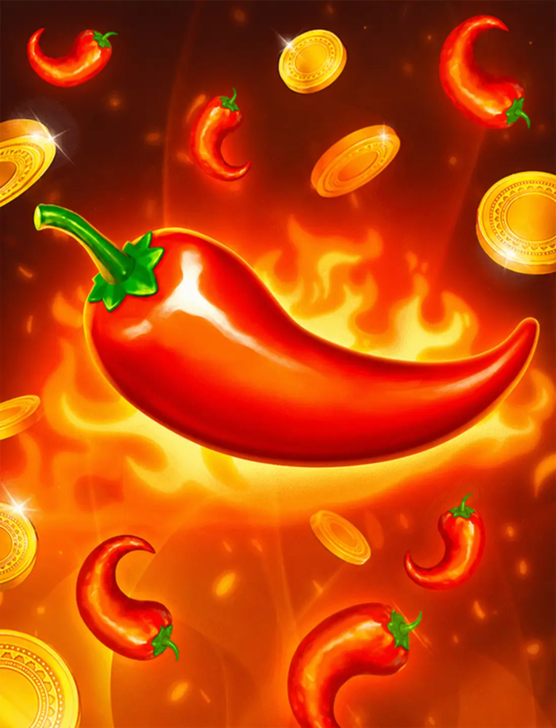 Flaming Chillies by Booming
